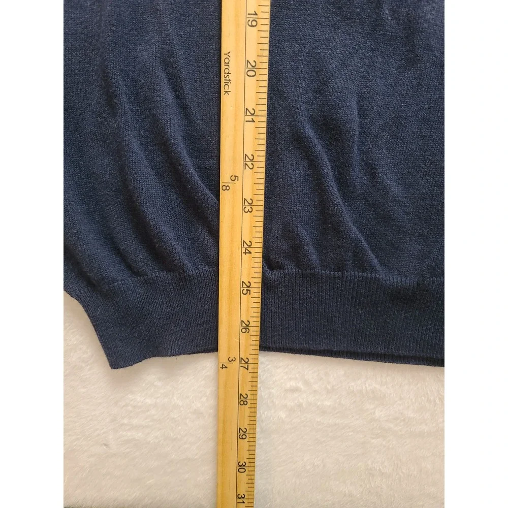Croft‎ & Barrow Men's Navy Blue Long Sleeve Polo Sweater Knit Top Size XL